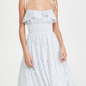 WAYF shop bop naysa tie strap smocked midi dress Small